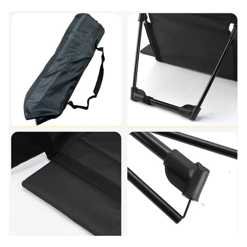 Cojín De Silla De Playa Plegable Portátil Con Respaldo Trans