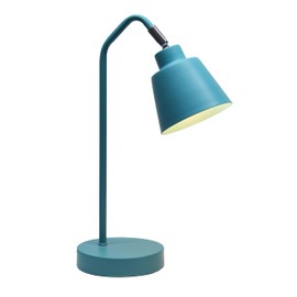 Simple Designs LD1077-CYN 16" Sleek Essentials Adjustable Metal Desk Task Lamp, for Office, Desk, Nightstand, Dorm, Cyan Blue