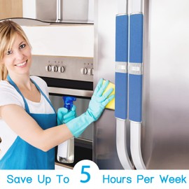 Miss.Silk Refrigerator Handle Covers, 5 PCS, Sleek and Form-Fitting, Keep Your Fridge, Stove, Oven, Microwave and The Dishwasher Clean from Smudges, Drips, Food Stains, Oil, Save Your Time! (Blue)