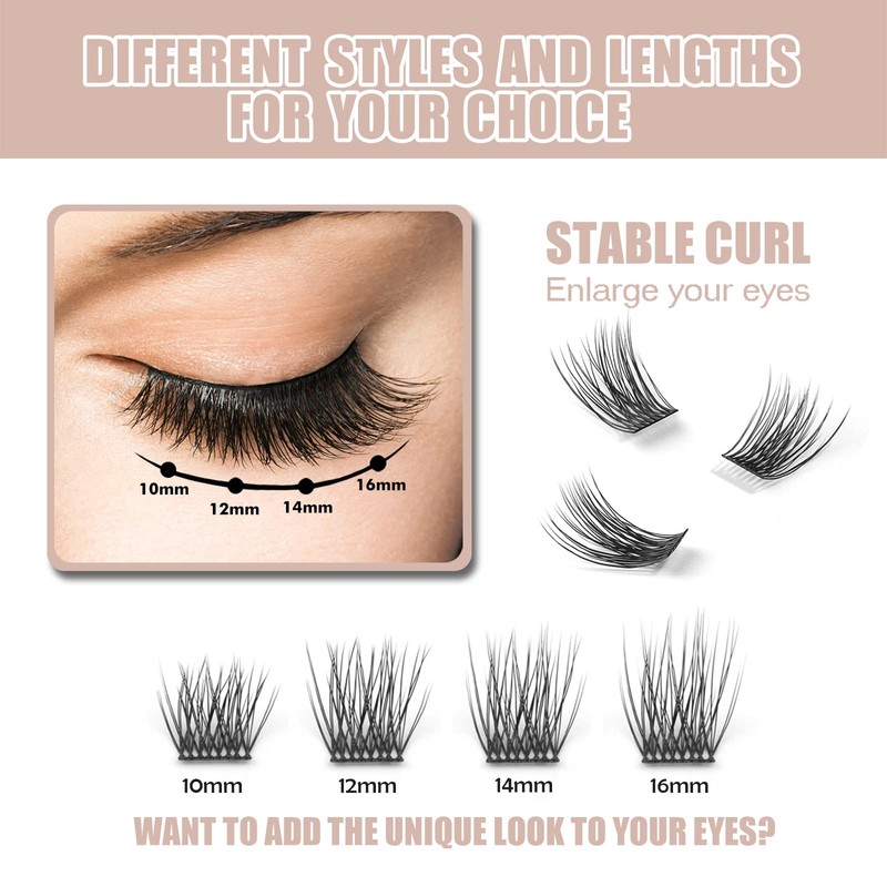 DIY Eyelash Extension, 3D Effect Glue Bonded Band Individual Lash