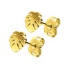 FILANGO 1 Pair of Titanium Stud Earrings, Palm Leaf Monstera