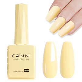 CANNI Pastel Yellow Gel Polish - 1Pcs High Gloss Soak Off U V Gel Nail Polish for French Nail Manicure Salon DIY