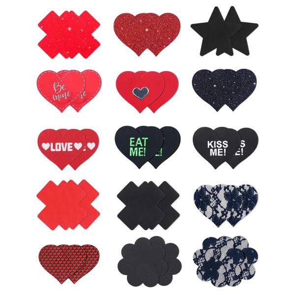 CICKEE Red and Black Pasties Rave, Glow in the Dark