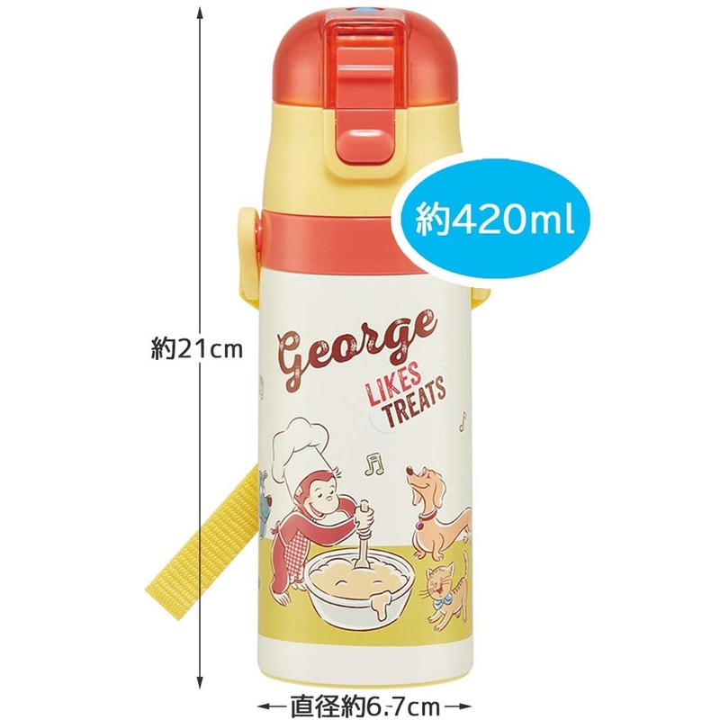 Skater SKDC3-A Water Bottle, 11.8 fl oz (350 ml), Curious