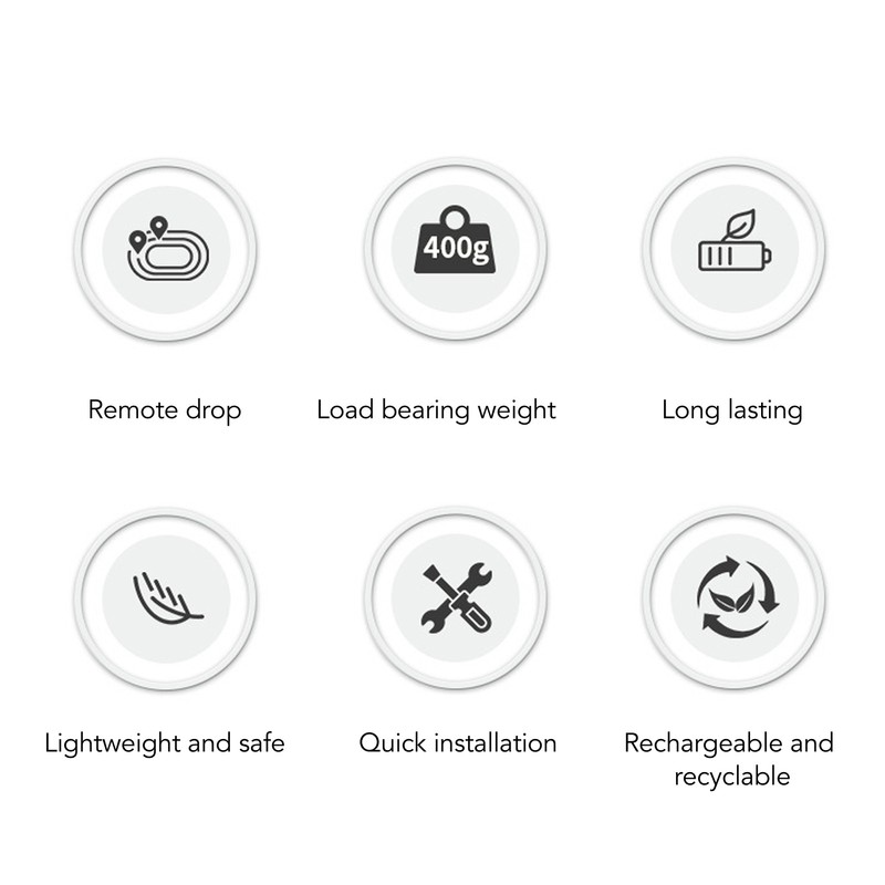 Drone Drop Release Device 0.4kg Load Bearing Light Sensitive Control
