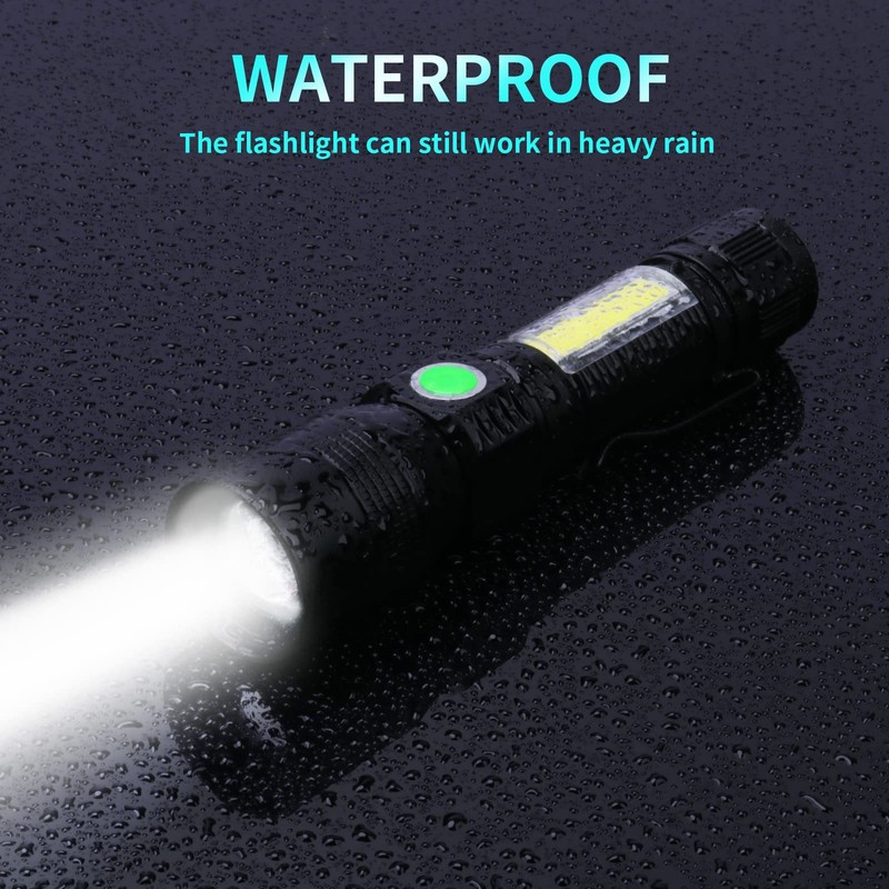 COSOOS 2 Pack UV Flashlight Black Lights, USB Rechargeable UV