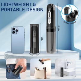 Electric Portable Water Flosser Travel Mini Small Water Flosser for Teeth 4 Modes DIY 4 Jet Tips Compact Electric Oral Irrigator Dental Flossing Cleaning Cordless Advanced Tonsil Stone Kids Adults