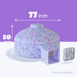 Skywin Inflatable Tent for Kids (Blox Style), Inflatable Air Tent for Kids Sets Up and Stores Away in Seconds, Improved Blow up Fort (Fan NOT Included)