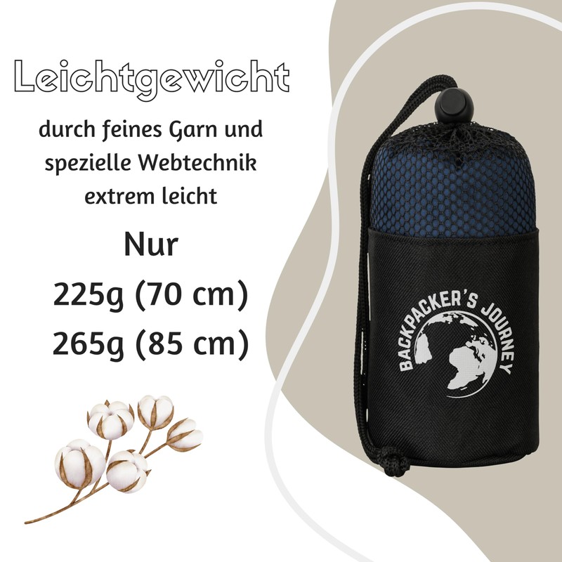 Backpacker's Journey Sleeping Bag Ultralight (Only 225 g) 100% Cotton