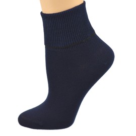Sierra Socks 100% algodón peinado para mujer, paquete de 3 pares, Azul Marino, 10