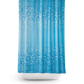 Tropik Home Quality Extra Long and Wide Fabric Shower Curtain - Blue Mosaic (240 x 200CM)
