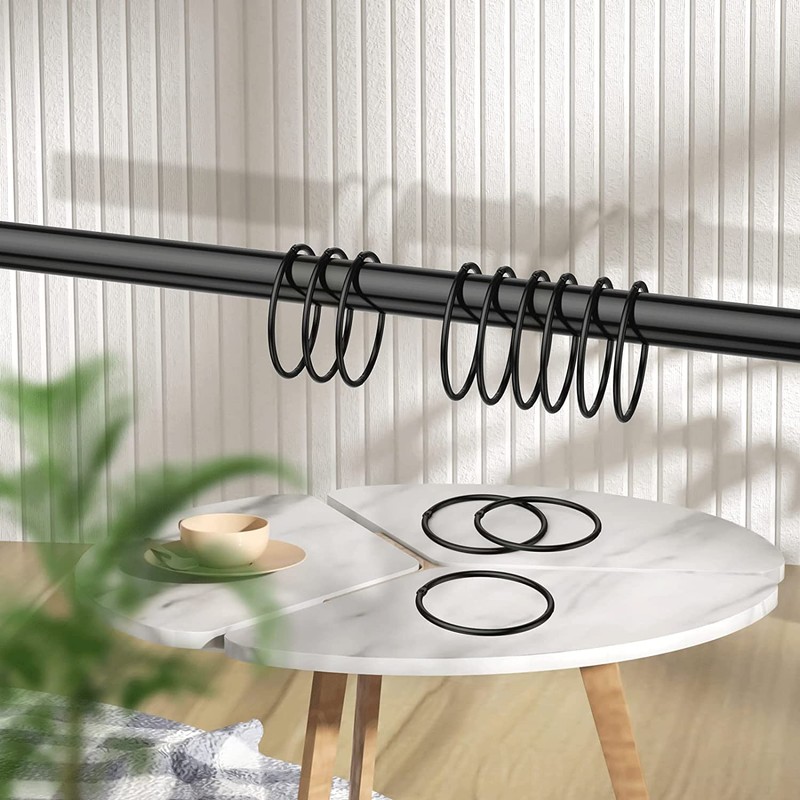 28 Pcs Black Shower Curtain Rings, 2 Inch Rustproof Decorative