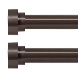 HEI! DEAR 2 Pack Bronze Curtain Rods, 72-144" (6-12ft), 1" Heavy Duty, Modern Style, Iron Finish, Antique Bronze Color, Wall Mounted, 30 lbs Weight Capacity