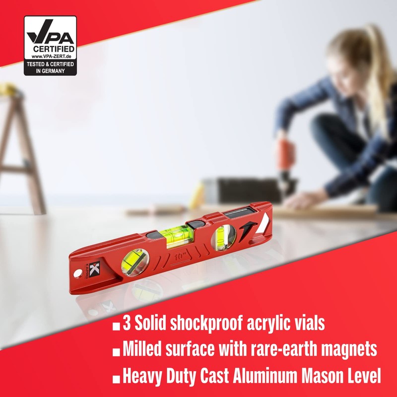 Kapro - 923 Professional Cast Aluminum Torpedo Level - Features