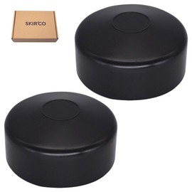 SKIR'CO Pack of 2 Fence Post Caps Round 76 mm Black Plastic Caps for Round Fence Posts Fence Post Covers Black RAL 9005 Colour