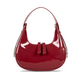 Prpeko Shoulder Bag Crescent Retro Y2k Hobo Handbags 90s Underarm Purse Bag Fashion Clutch Purses for Women, Burgundy