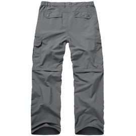 Yevtzl Fishing Hiking Pants for Men, Waterproof Convertible Quick Dry Pants for Wading, Lightweight Breathable Grey