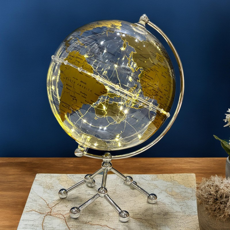 Golden Earth Globe, Globe Diam. 20 cm/7.9 inches, World Map,