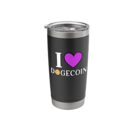 I Love Dogecoin Cryptocurrency Doge Crypto Stainless Steel Insulated Tumbler