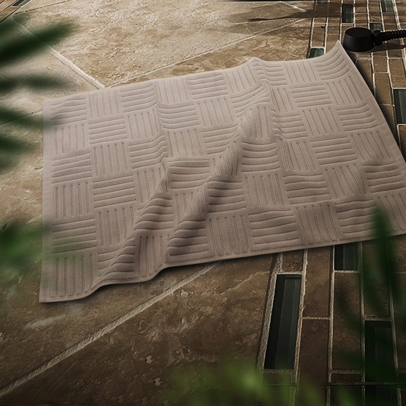 ALVALTO Bath Mat, Foot Wipe Mat, Terry Fabric, 100% Cotton,