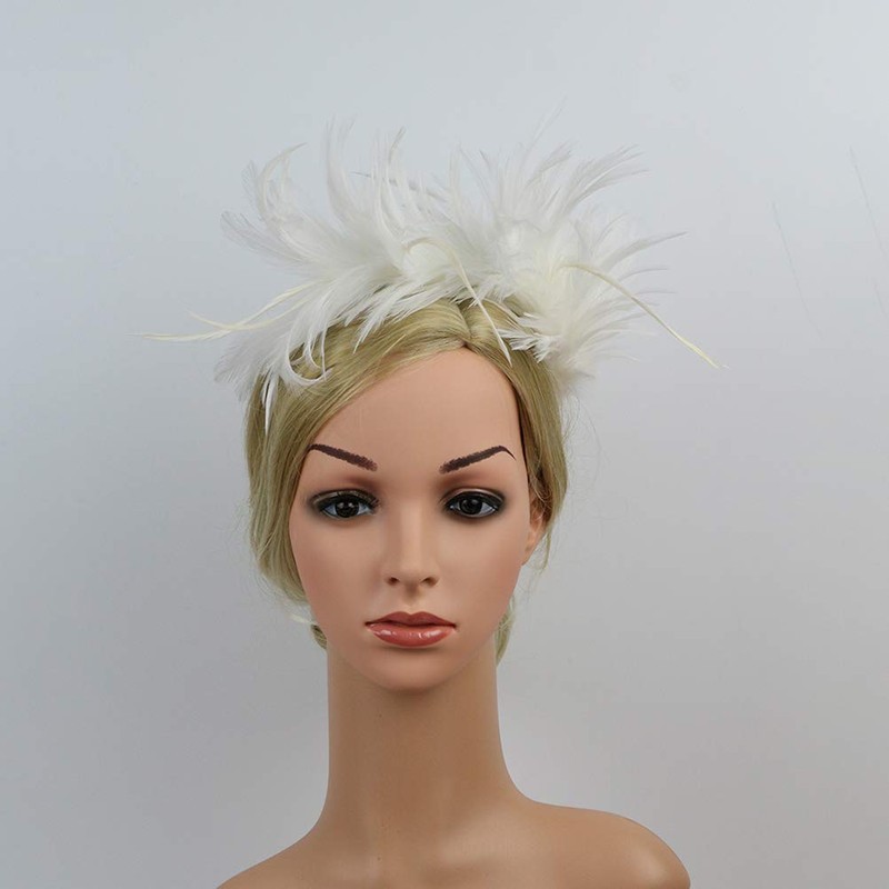 Lurrose 20s Headband Feather Headband Wedding Headpiece Vintage Party Gatsby
