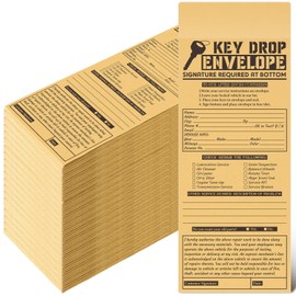 Geyee 500 Pcs Drop Key Envelopes Auto Shop Repair Service Drop Box Self Adhesive Envelopes for Auto Repair Shops and Mechanics Kraft 4.125 x 9.5 Inches(Classic)