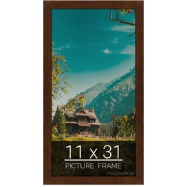 wallsthatspeak 11x31 Mocha Walnut Picture Frame for Puzzles Posters Photos or Artwork