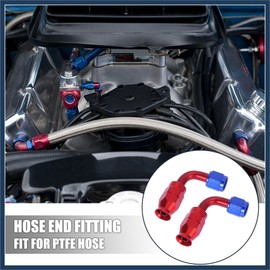 INFINAUTO 2pcs AN6 3/8" 90 Degree Swivel Car Hose End Fitting for PTFE Stylish Design