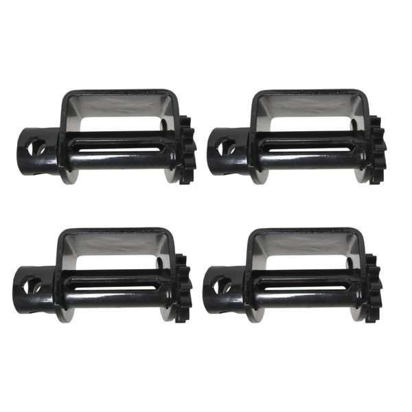 Weld-On Winch for Flatbed Trailer | Heavy Duty Standard Tie-Down Winch 2" - 4" Webbing Cargo Control | Low Profile Style Pro Quality (4 Pack)