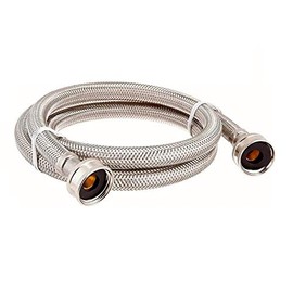 EZ-Fluid 60" x 3/4"FGH Hose Appliances Burst Proof Braided Stainless Steel Metal Washing Machine Hose,Hot or Cold Inlet Wash Machine Hoses Connector,Portable Washer Water Supply Line Fill Hose (1 PC)