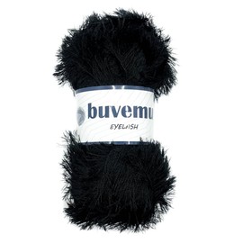 Buvemu Eyelash Fun Fur Yarn 100 Gram (3.53 Ounces) 175 Yards (160 Meters) (Black)
