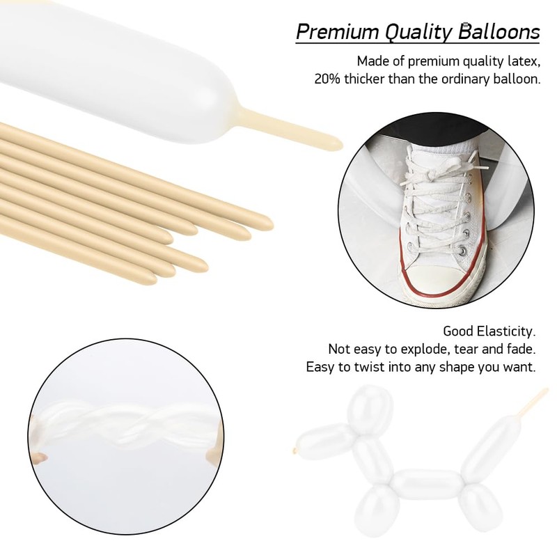 100Pcs 260 Balloons Long Balloons Clear
