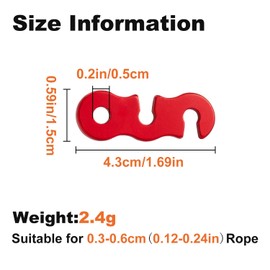 SATINIOR 20 Pieces Guyline Tensioner Aluminum Alloy Tent Cord Paracord Tensioner Guy Line Rope Adjusters Cord Tighteners for Outdoor Tent Camping Hiking Accessories (Red)