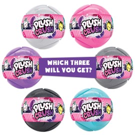 Plush Crush (Series 3 - Puzzle Crush Ball (3-Pack), Surprise Collectible Character Puzzle Toy, Blind Bag by Scentco