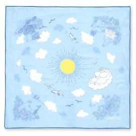 JIKAN STYLE 05933 Moomin Goods, Lunch Cloth, Lunch Box, 100% Cotton, Apple, Orange, Forest, Ribbon Dot, Rain, Striped, 18.9 x 18.9 inches (48 x 48 cm)