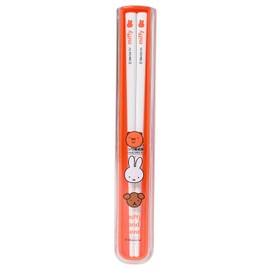 Kutsuwa MF816 Miffy Chopsticks & Case Set, Miffy Kids Lunch Series, Made in Japan