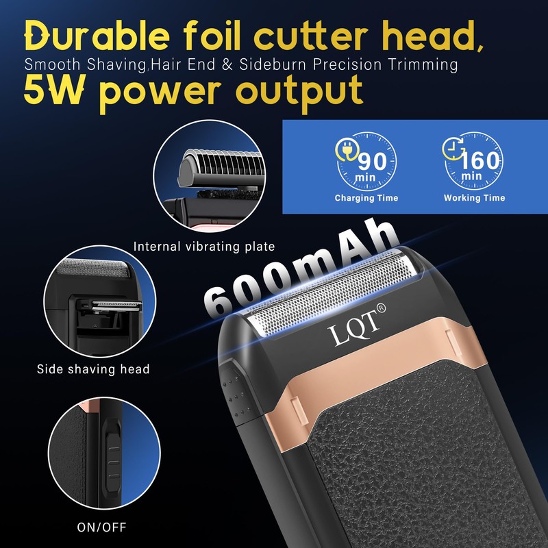 Hair Clippers for Men Cordless, 4-Piece Grooming Kit with LED