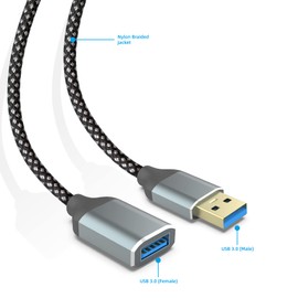 USB 3.0 Extension Cable, 3.3FT Type A Male to Female Durable Braided USB A to USB A Extender Cable High Data Transfer Compatible with USB Keyboard, Mouse, Flash Drive, Printer, Camera and More