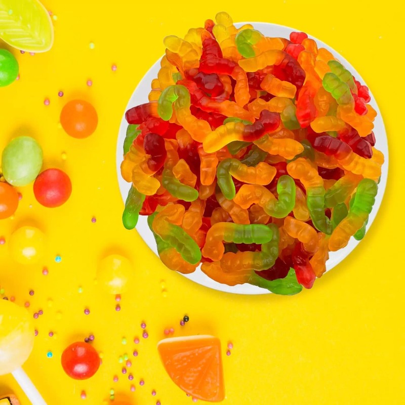 Sunny Island Gummy Worms Candy, Assorted Fruit Flavors, 2-Pound Bag