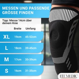 FIT MEDIC Knee Support I Premium Knee Support with Gel Pad Supportive & Flexible I Unisex Meniscus Bandage for Knee Joint Pain Ideal for Sports, Everyday Life & Rehabilitation I Knee Pads for