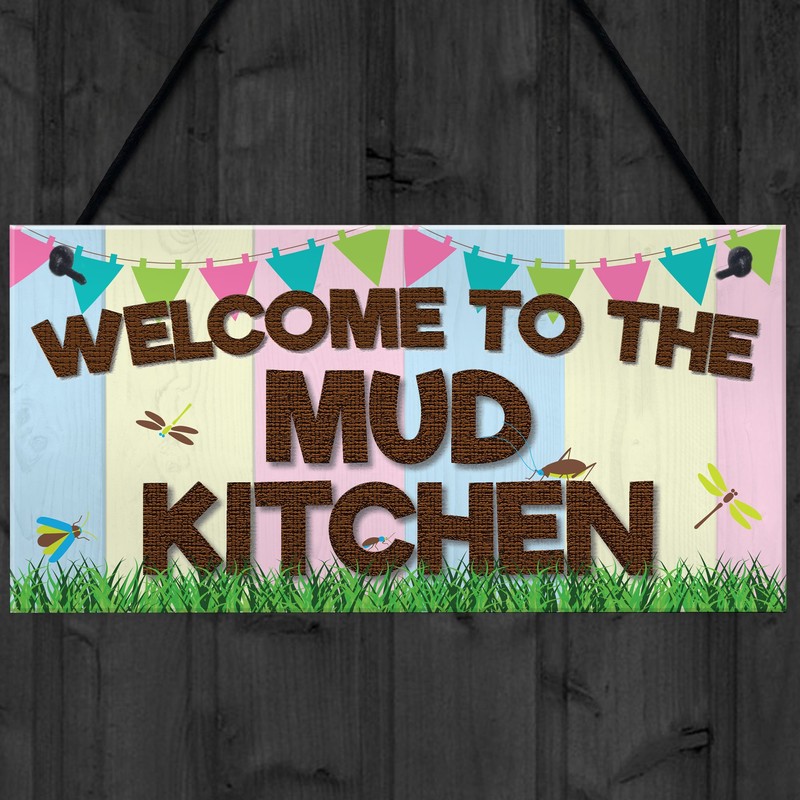 RED OCEAN Welcome Mud Kitchen Home School Garden Outdoor Hanging