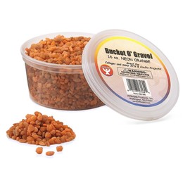 Hygloss Products Craft Rocks, Mini Stones For Art Projects - Bucket O' Gravel, Neon Orange, 1 lb