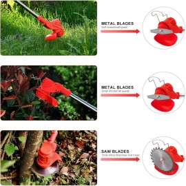 Unbranded O-Shaped Roller Mower – Red Electric, 2 Batteries, 1500mAh, Pruning Tool