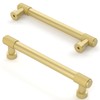 Asidrama 10 Pack 5 Inch(128mm) Brushed Gold Cabinet Pulls Knurled