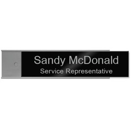 Nameplate Holder - Wall or Door - Silver 8 x 2-10 Pack