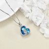 Father Daughter Necklace S925 Sterling Silver Father Daughter Pendant Crystal