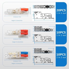 YQSIYU Compact T Tap Wire Connectors Easy Opening Lever Nut Wire Connectors Fit 16-14AWG, 3 Different Types 2,3,4 Ways T Tap Kit, Wire Connectors Solid Connection.