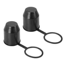 Cdemiy Towing Hitch Protective Cap, Pack of 2 Towing Hitch Cover Cap, Dustproof and Waterproof, for Car, Motorhome, Trailer Ball Head Protection (Black)
