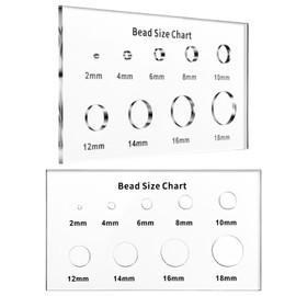 2 PCS Bead Size Measuring Tool Acrylic Bead Chart Multi-Function Geometric Stencil Ruler Clear Circle Template for Beads Stones Gem Diamond (2/4/6/8/10/12/14/16/18mm)