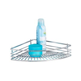 WENKO Milano Corner Shelf Solid with Screws and Wall Plugs Chrome
